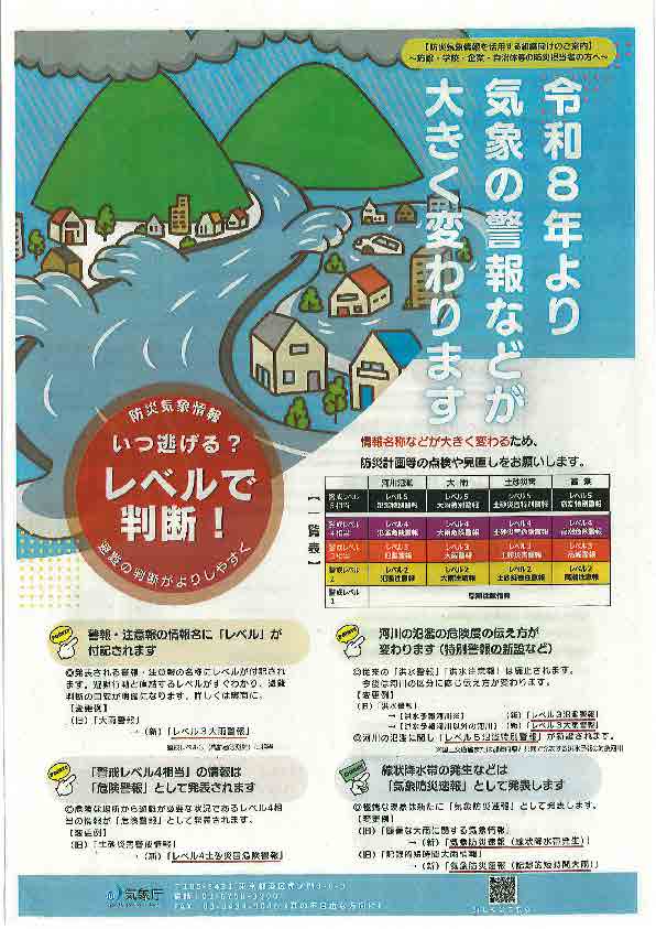 気象庁の警報などが大きく変わります　レベル分けで分かりやすく　いつに逃げる？レベルで判断